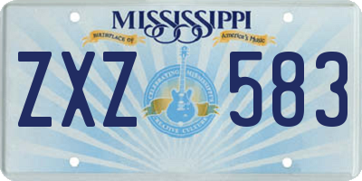 MS license plate ZXZ583