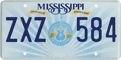 MS license plate ZXZ584