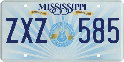 MS license plate ZXZ585