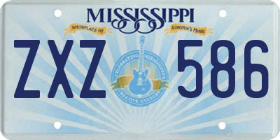 MS license plate ZXZ586