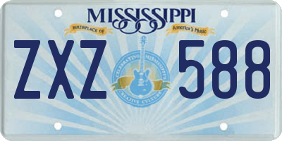 MS license plate ZXZ588