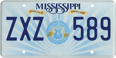 MS license plate ZXZ589