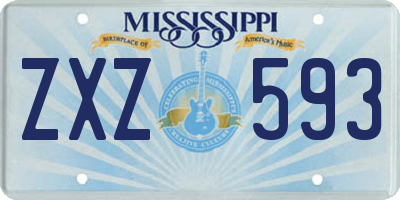 MS license plate ZXZ593
