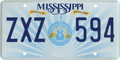 MS license plate ZXZ594