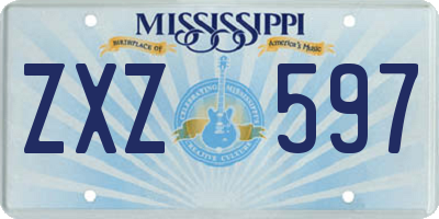 MS license plate ZXZ597