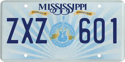MS license plate ZXZ601