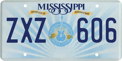 MS license plate ZXZ606