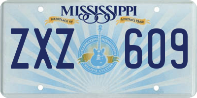 MS license plate ZXZ609
