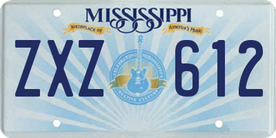 MS license plate ZXZ612