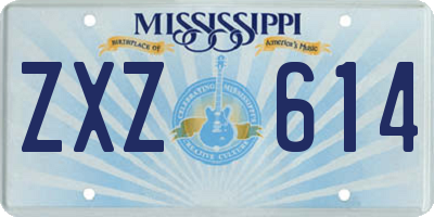 MS license plate ZXZ614