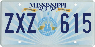 MS license plate ZXZ615