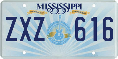 MS license plate ZXZ616
