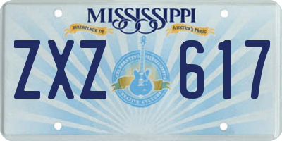 MS license plate ZXZ617