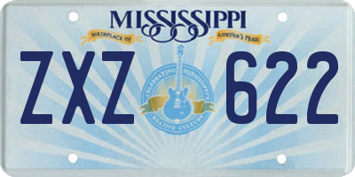 MS license plate ZXZ622