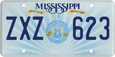 MS license plate ZXZ623