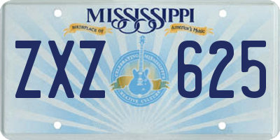 MS license plate ZXZ625