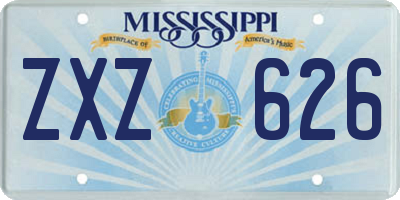 MS license plate ZXZ626