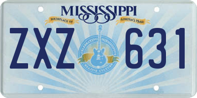 MS license plate ZXZ631
