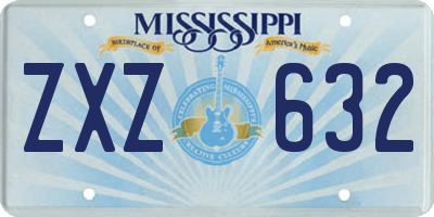 MS license plate ZXZ632