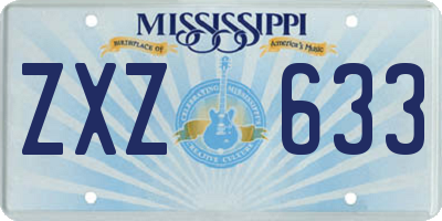 MS license plate ZXZ633