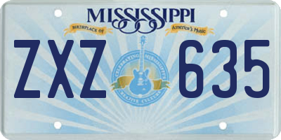 MS license plate ZXZ635