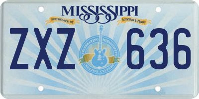 MS license plate ZXZ636