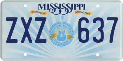 MS license plate ZXZ637