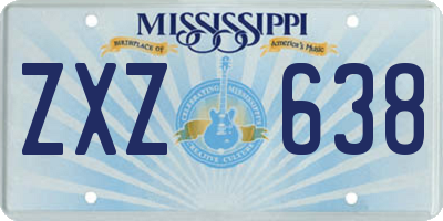 MS license plate ZXZ638