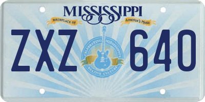 MS license plate ZXZ640
