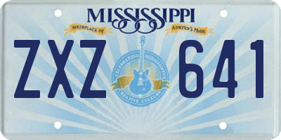 MS license plate ZXZ641