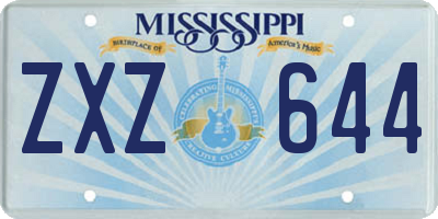 MS license plate ZXZ644