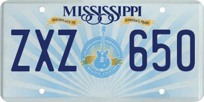 MS license plate ZXZ650