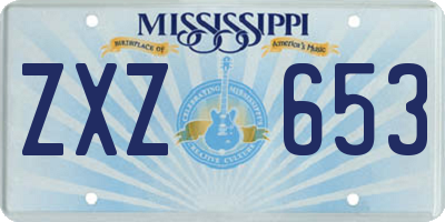 MS license plate ZXZ653