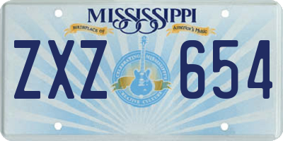 MS license plate ZXZ654
