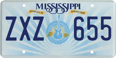 MS license plate ZXZ655