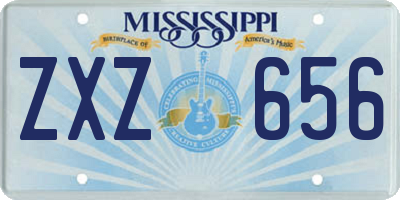 MS license plate ZXZ656