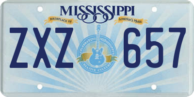 MS license plate ZXZ657