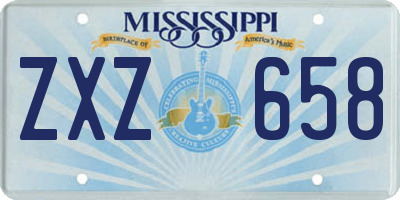 MS license plate ZXZ658