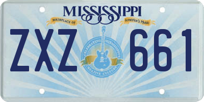 MS license plate ZXZ661