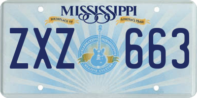 MS license plate ZXZ663