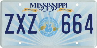 MS license plate ZXZ664