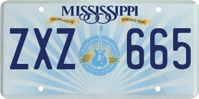 MS license plate ZXZ665