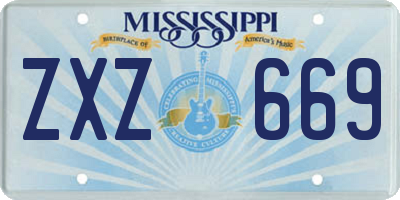 MS license plate ZXZ669