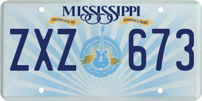 MS license plate ZXZ673