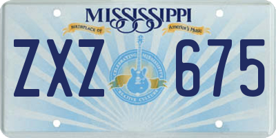 MS license plate ZXZ675