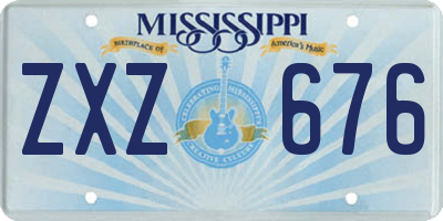 MS license plate ZXZ676