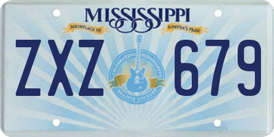 MS license plate ZXZ679