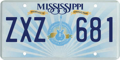 MS license plate ZXZ681
