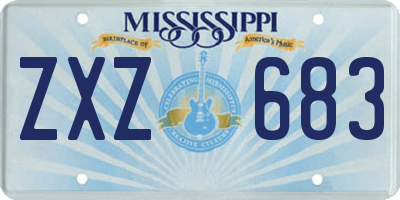 MS license plate ZXZ683