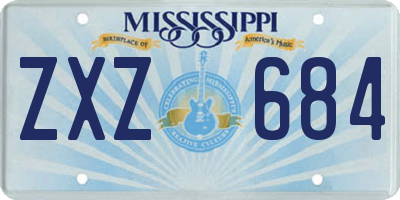 MS license plate ZXZ684